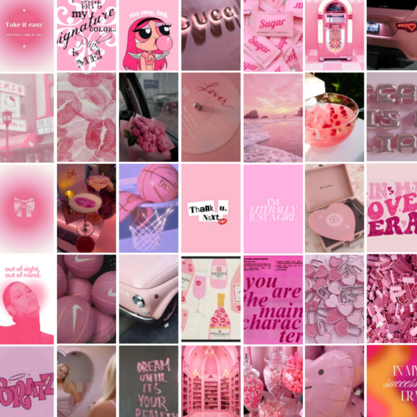 Pink Wall Collage Kit Aesthetic Digital Download Set of 40 High Quality Images