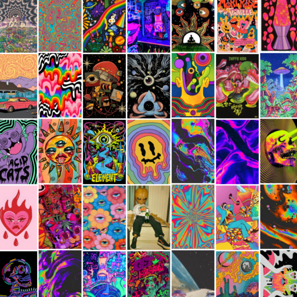 Trippy Wall Collage Kit Aesthetic Digital Download Set of 40 High Quality Images